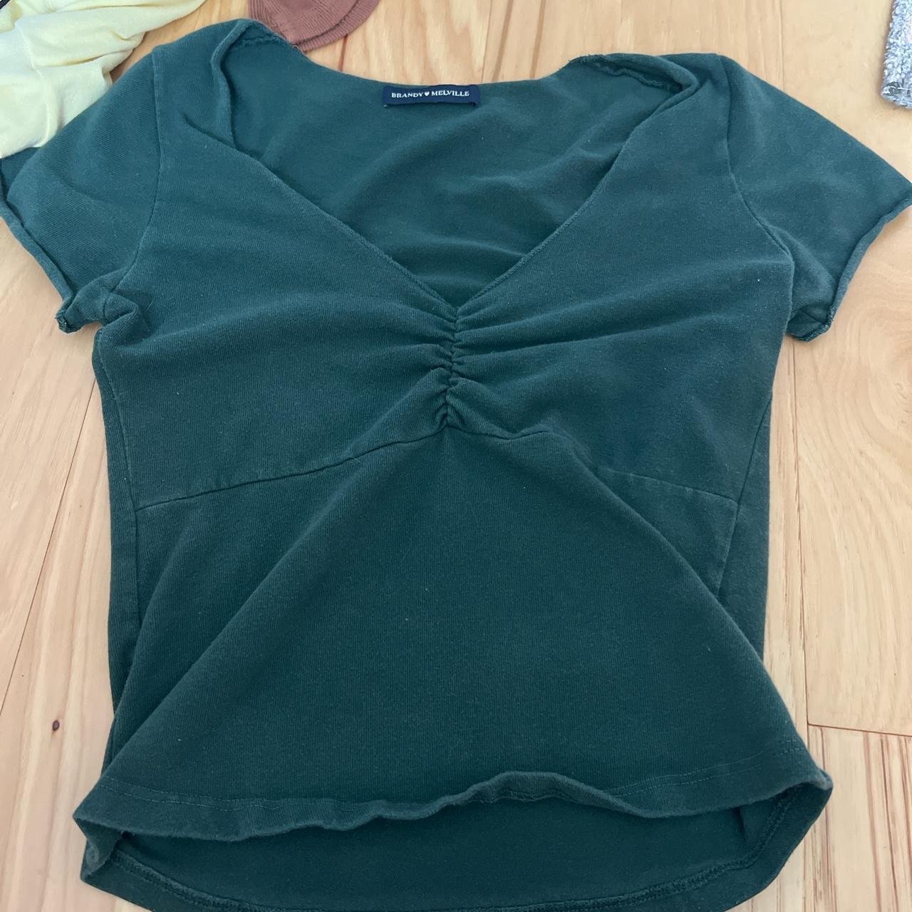 Brandy Melville Women's Green Croptop Depop