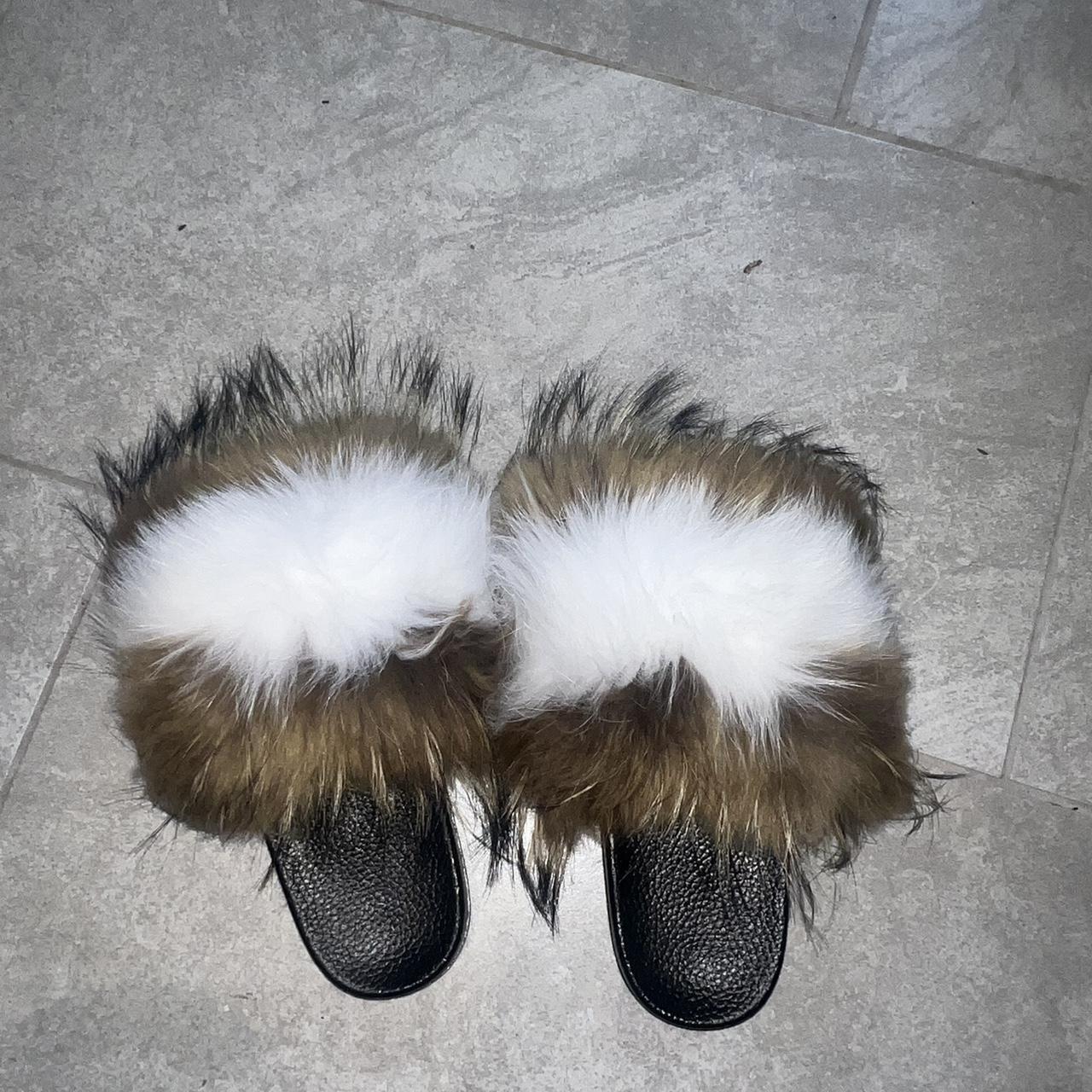 Fur slides Big fur Brand new Depop