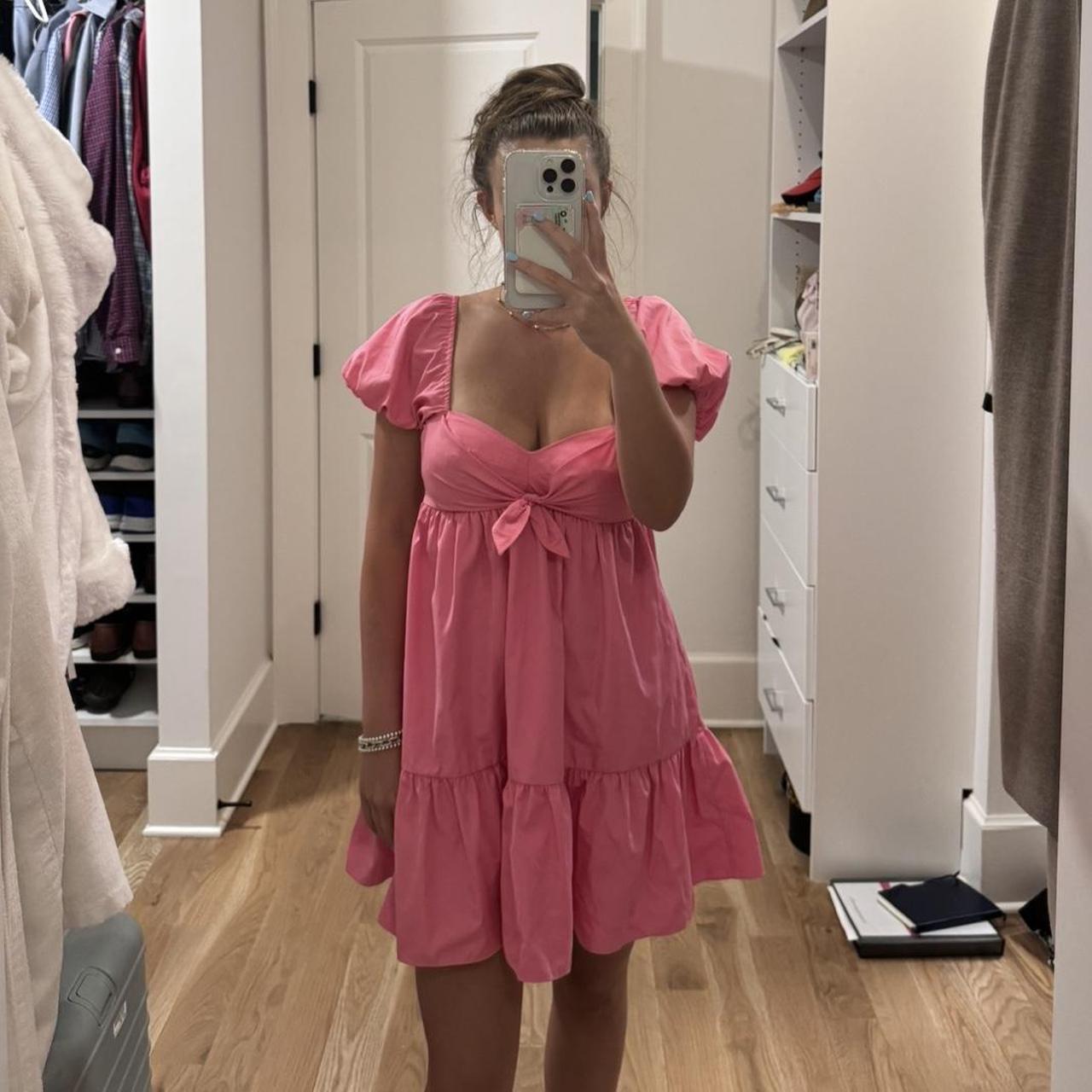 Pink Amanda Uprichard dress worn once originally 245 Depop