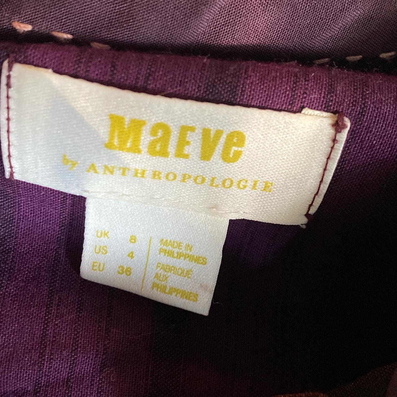 Maeve burgundy velvet button-down from... - Depop