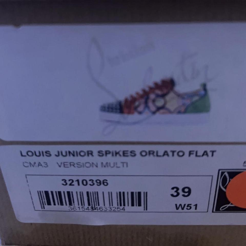 Christian Louboutin Louis Junior Spikes Orlato Flat - Depop