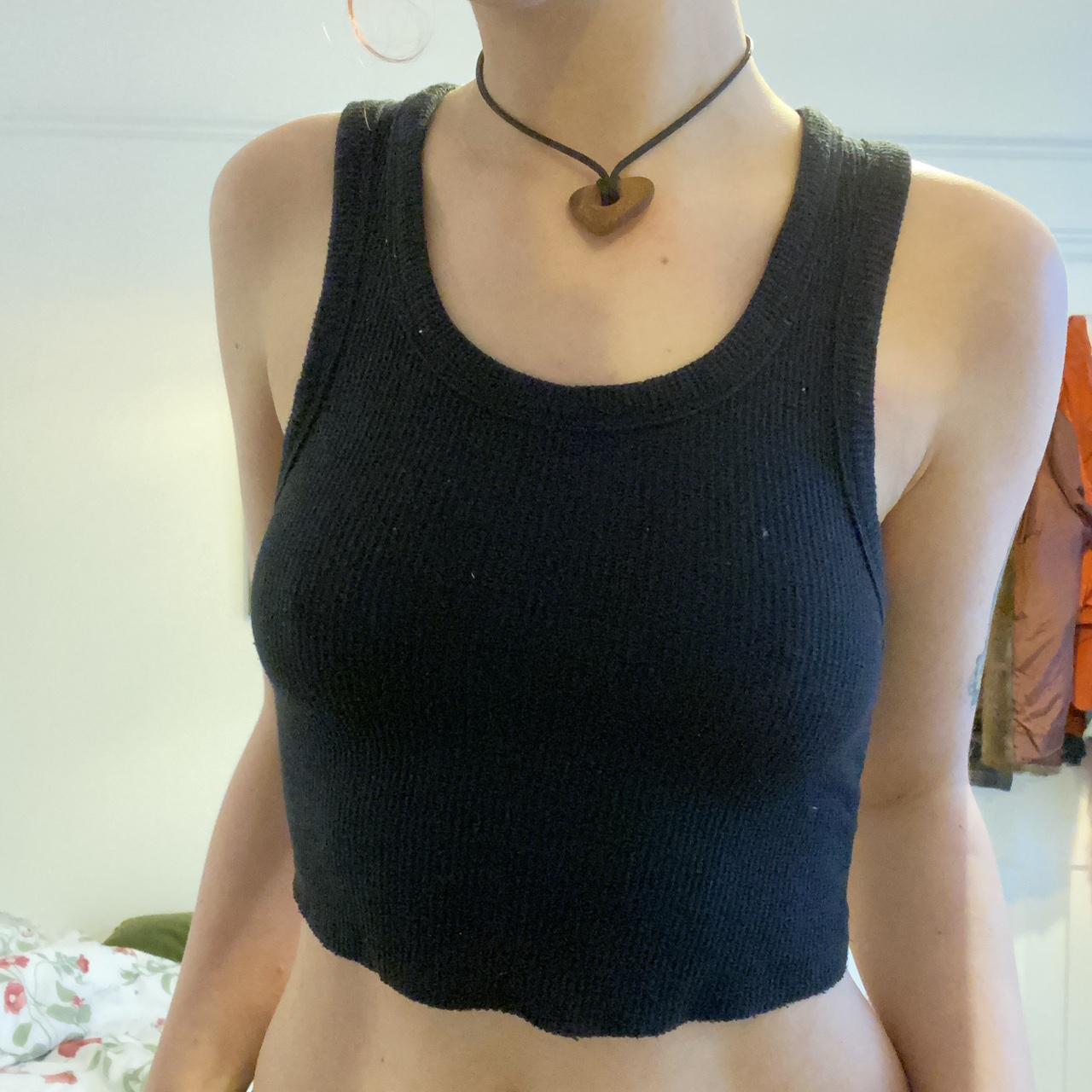 Cropped black vest Depop