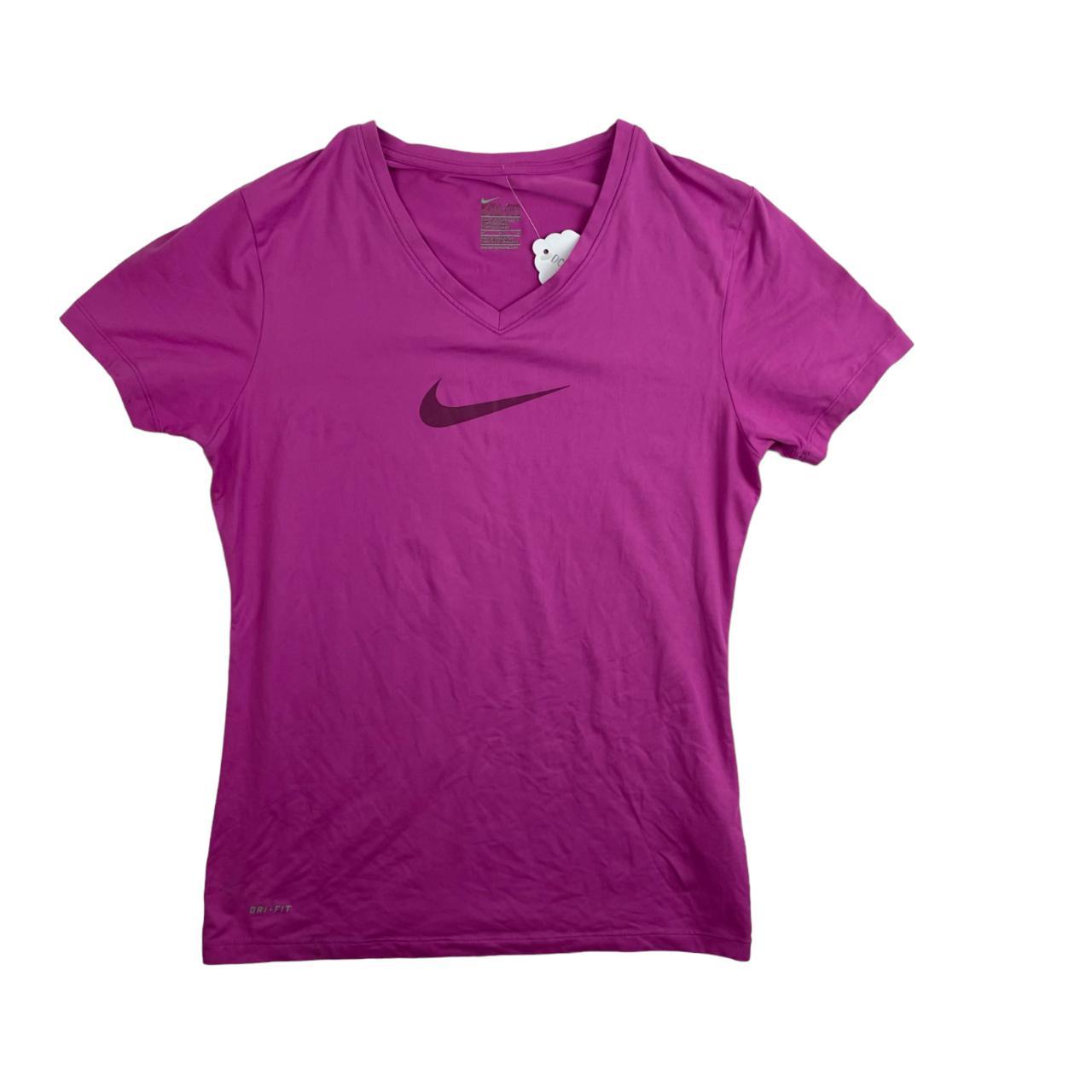 Nike Pink Short Sleeved Logo Printed T-Shirt For... - Depop