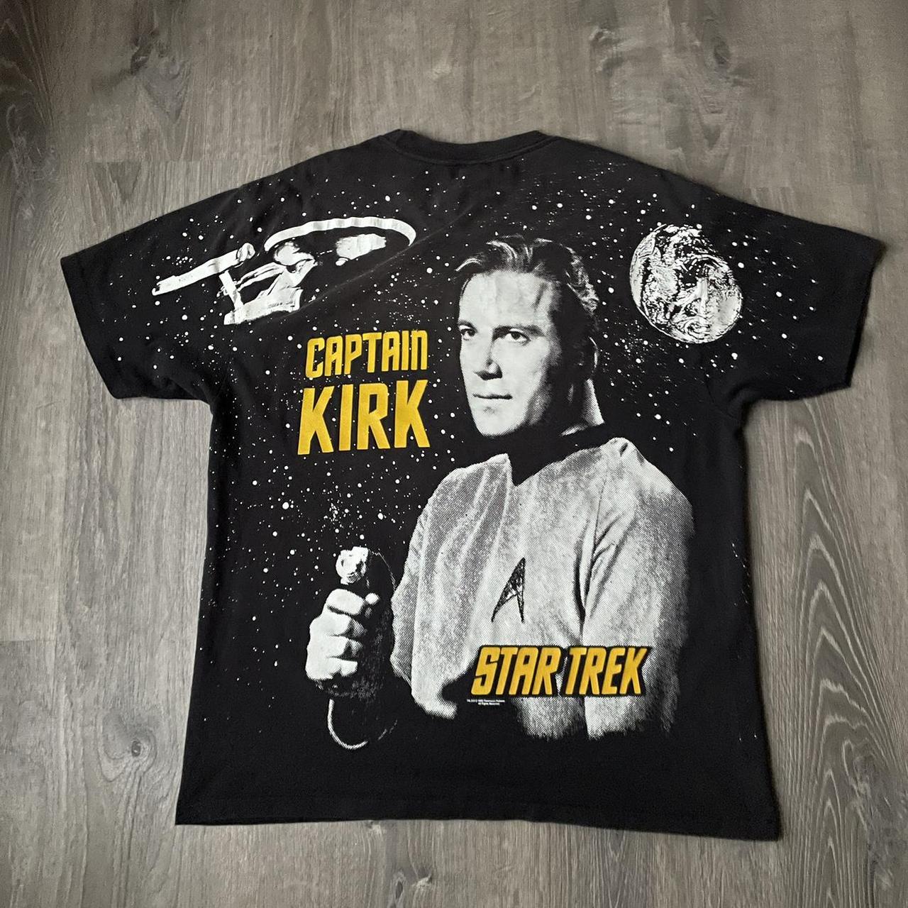 Vintage 1993 Star Trek Double Sided All Over Print Shirt 2024 Size XL Enterprise