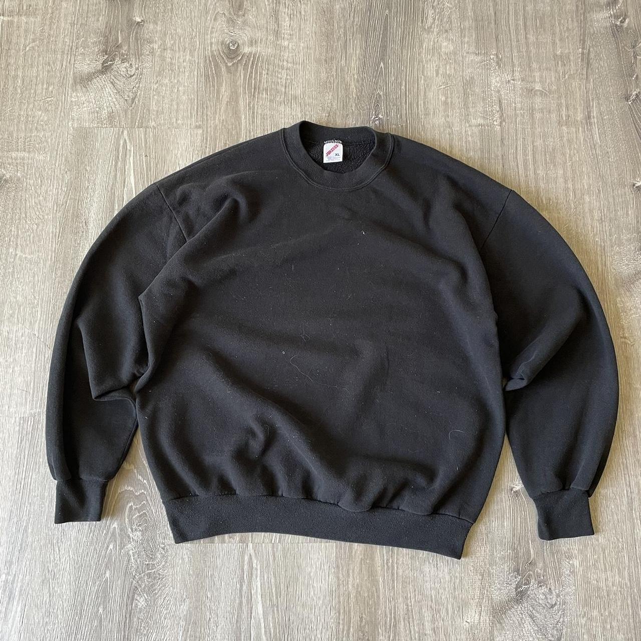 Vintage Black Blank Sweatshirt size XL made in... - Depop