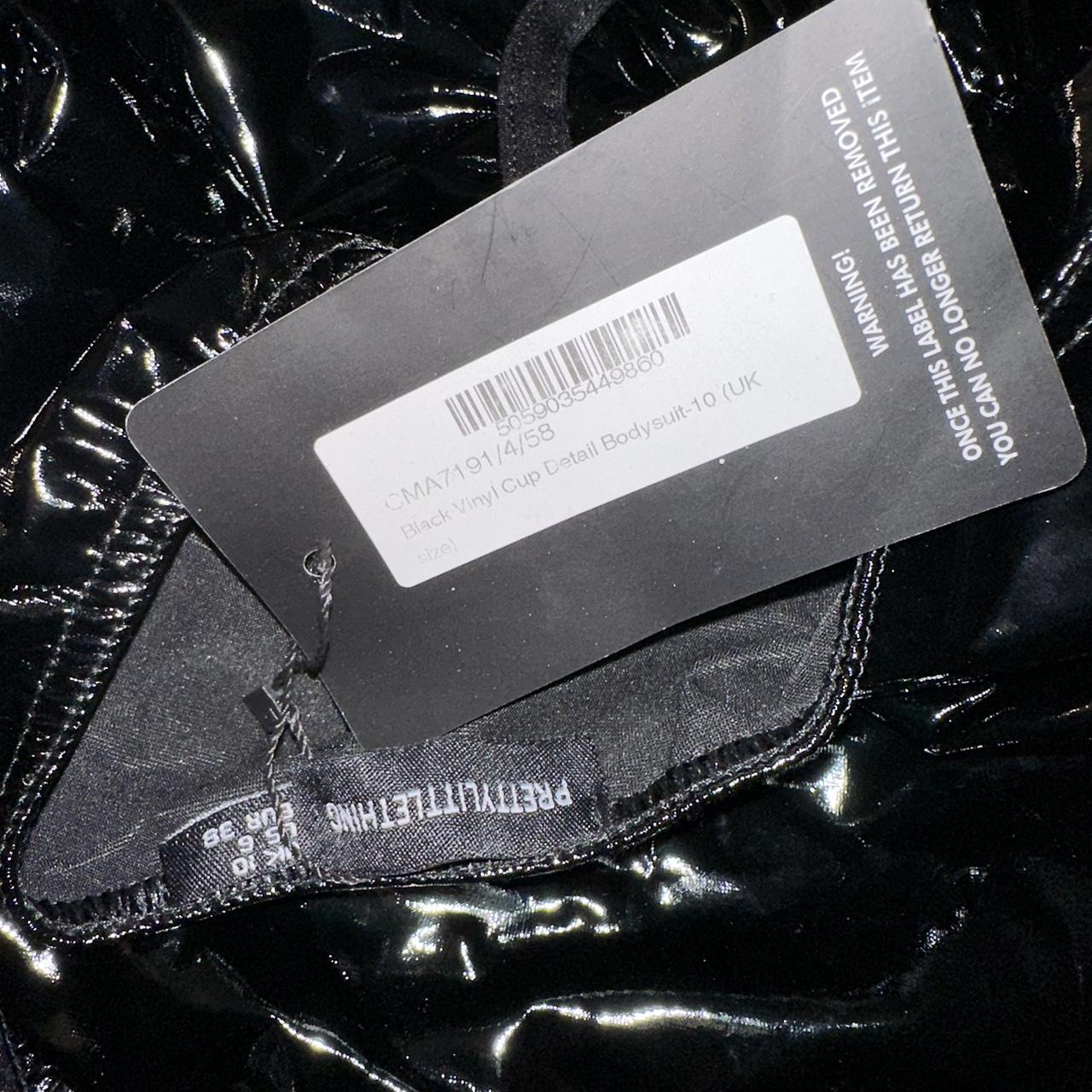 Black Vinyl Cup Detail Bodysuit