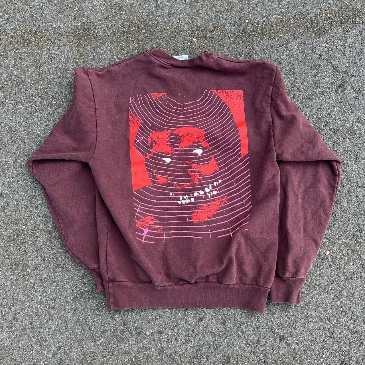 Stray Rats Men's Burgundy and Red Sweatshirt | Depop