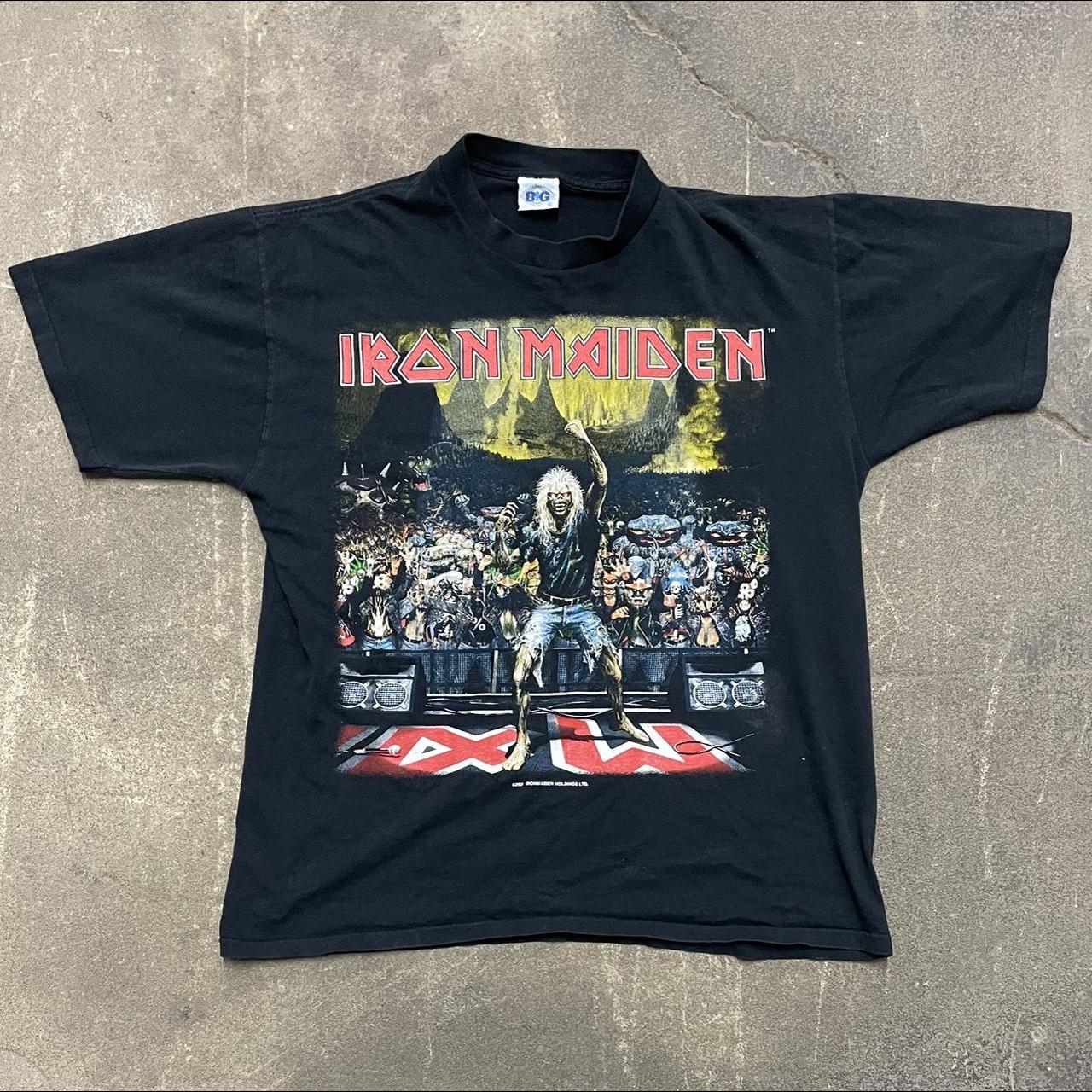 Vintage 2000 single stitch Iron Maiden band tee... - Depop