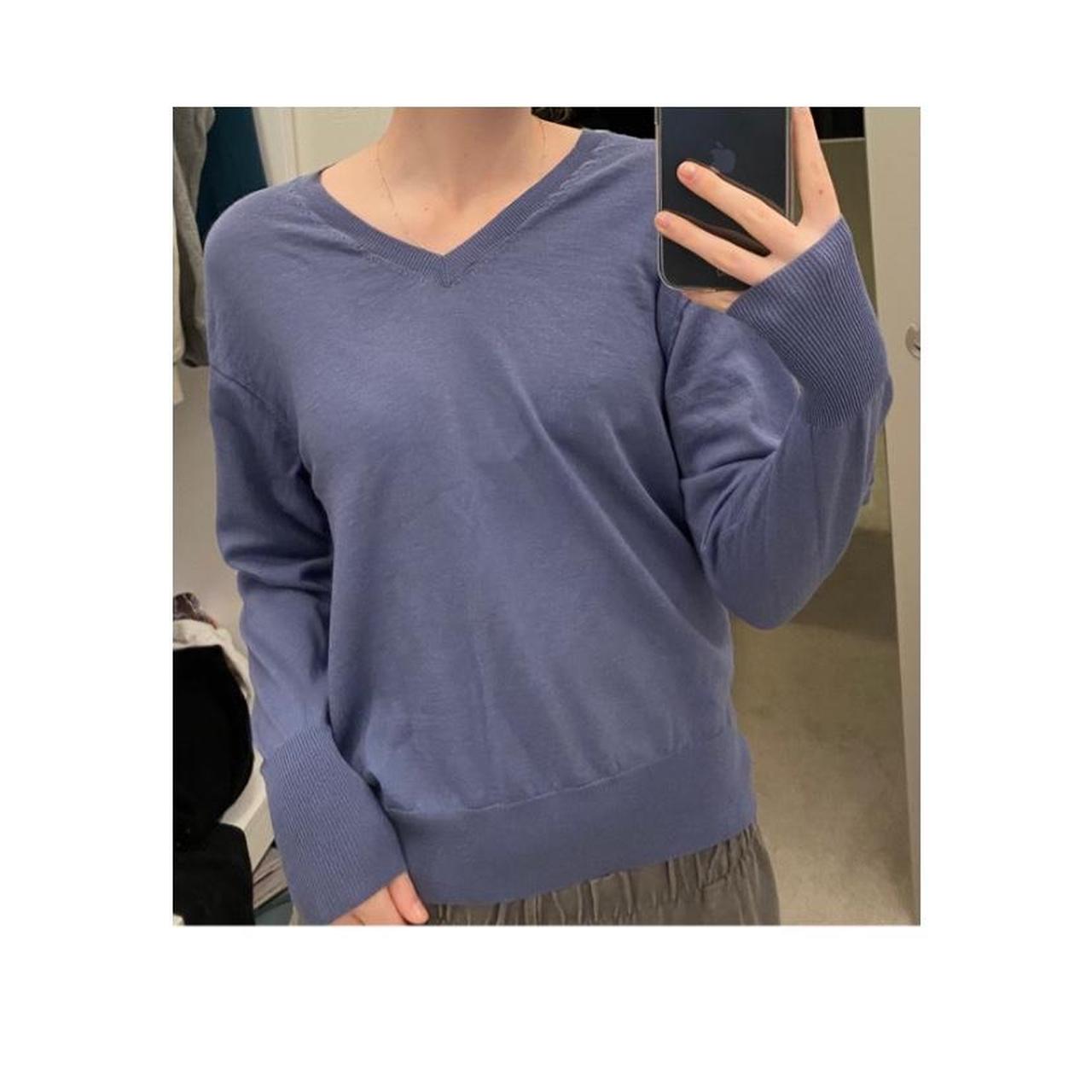 UNIQLO Women's Purple and Blue Jumper | Depop