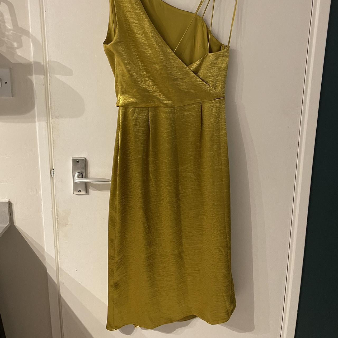 Reiss yellow/ Gold metallic cocktail dress,