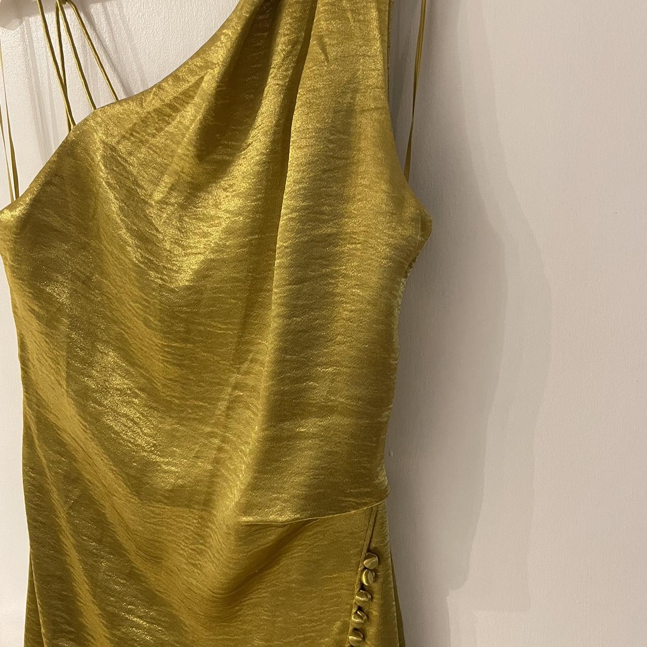 Reiss yellow/ Gold metallic cocktail dress,