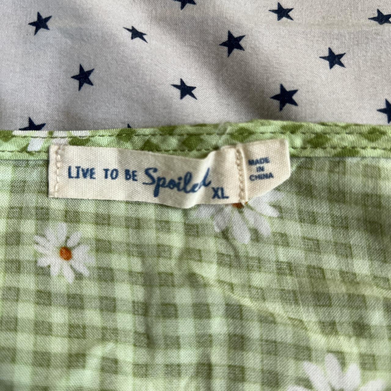 Live To Be Spoiled Women's Green and White Skirt (4)