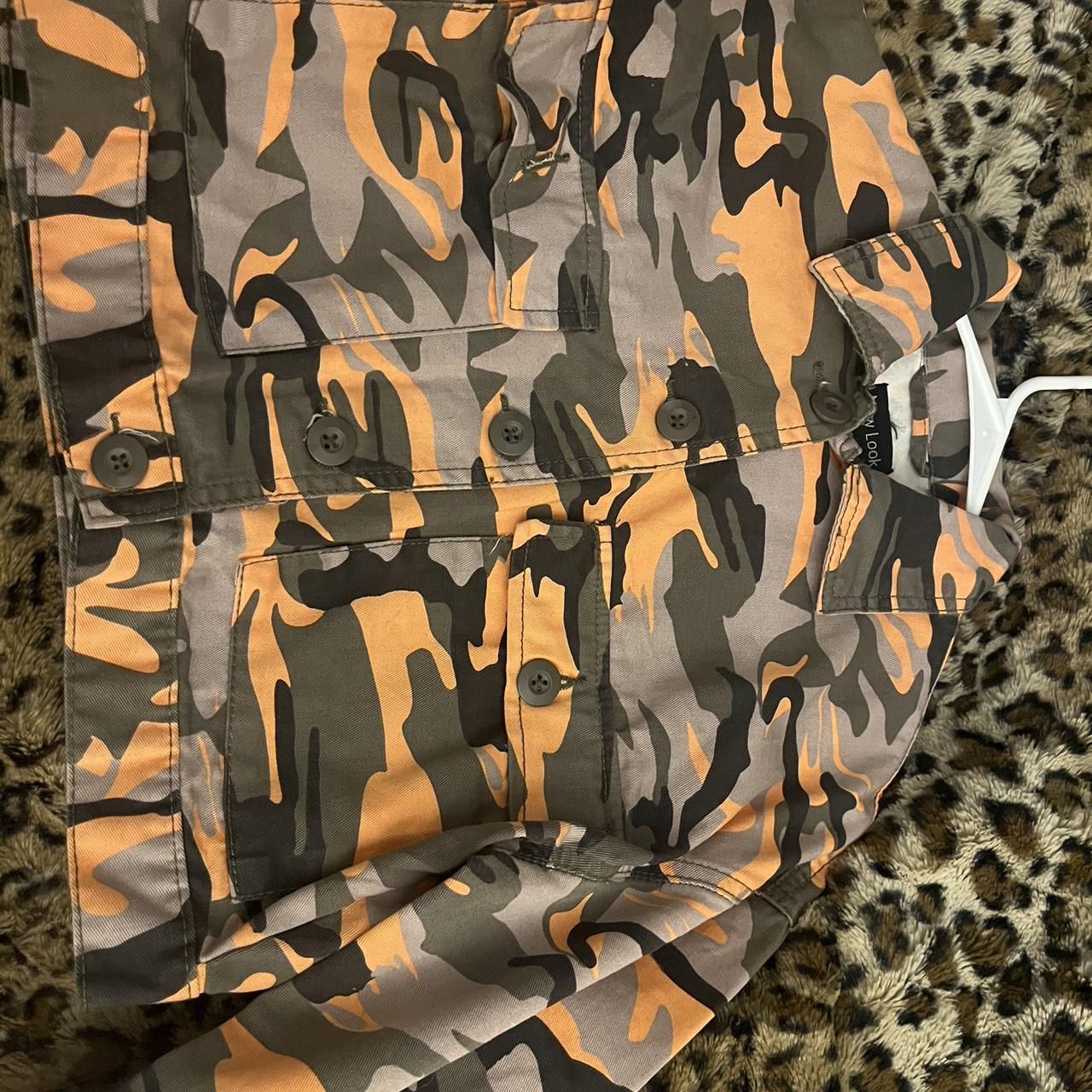 Orange camo jean jacket best sale