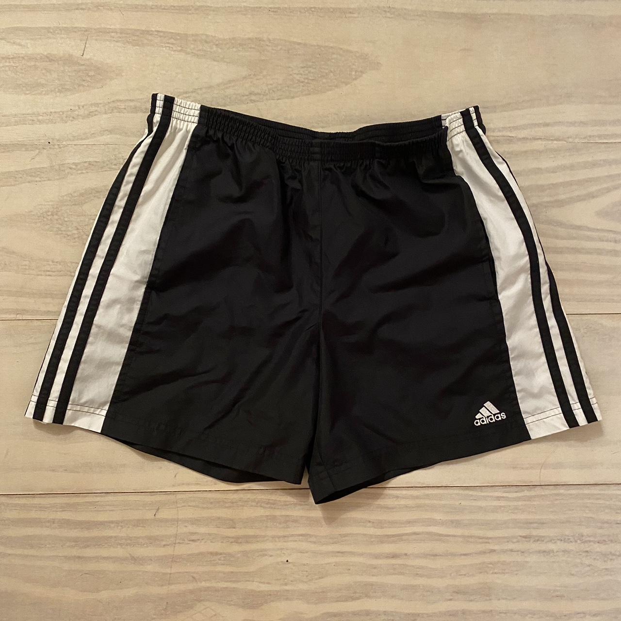 Adidas Women's Black and White Shorts | Depop