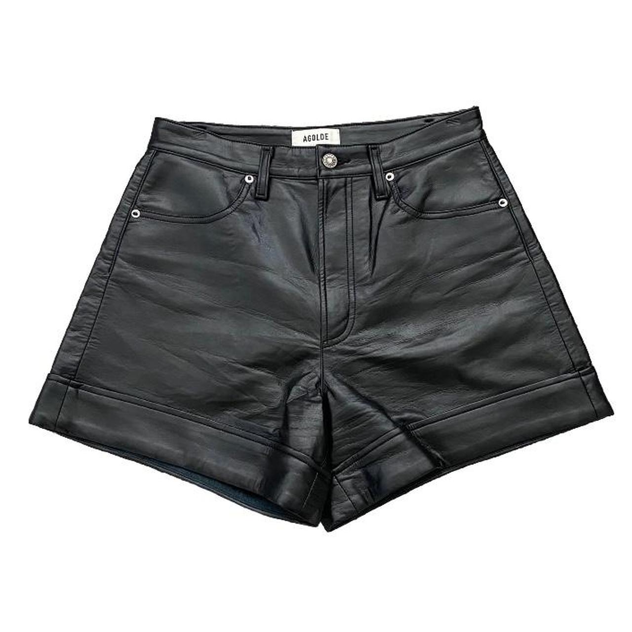 AGOLDE Recycled Leather Angled Hem Short Size Depop