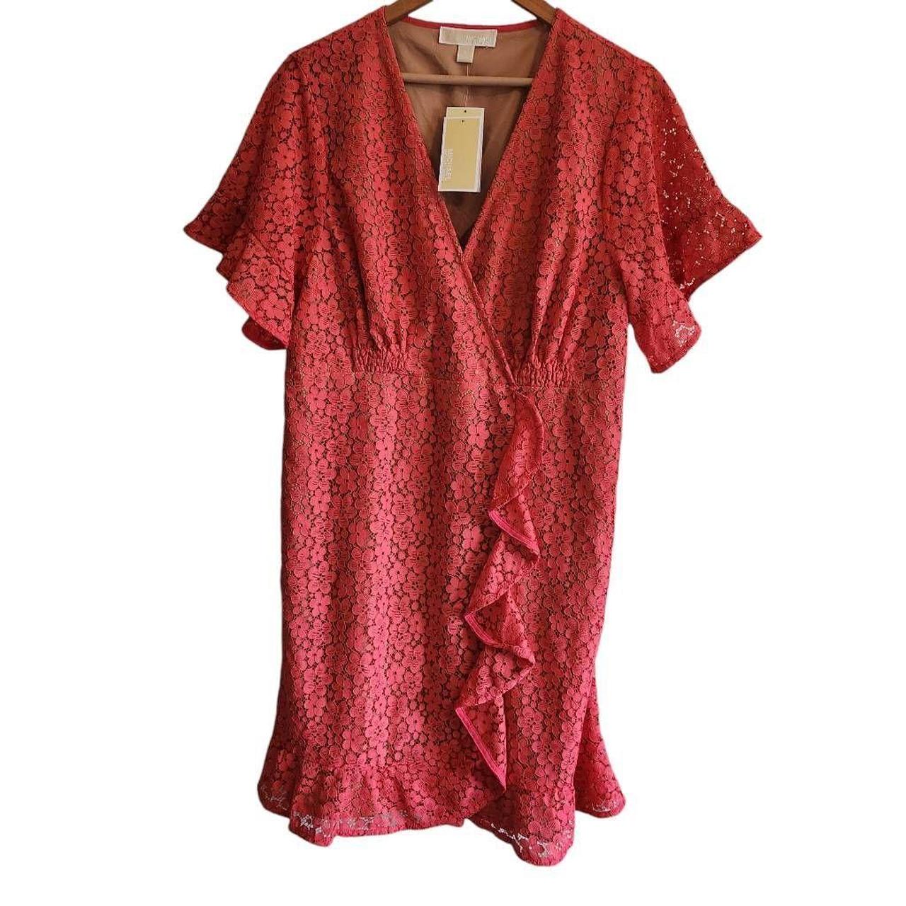 Michael kors red lace dress best sale