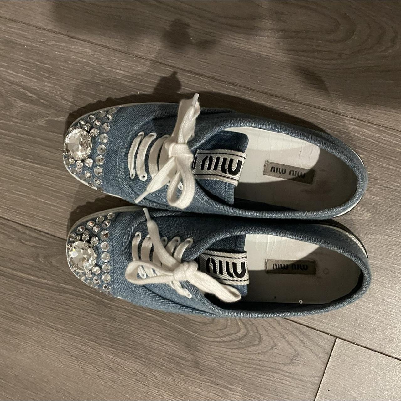 Current low top miu miu sneakers, denim. I'm a big | Depop