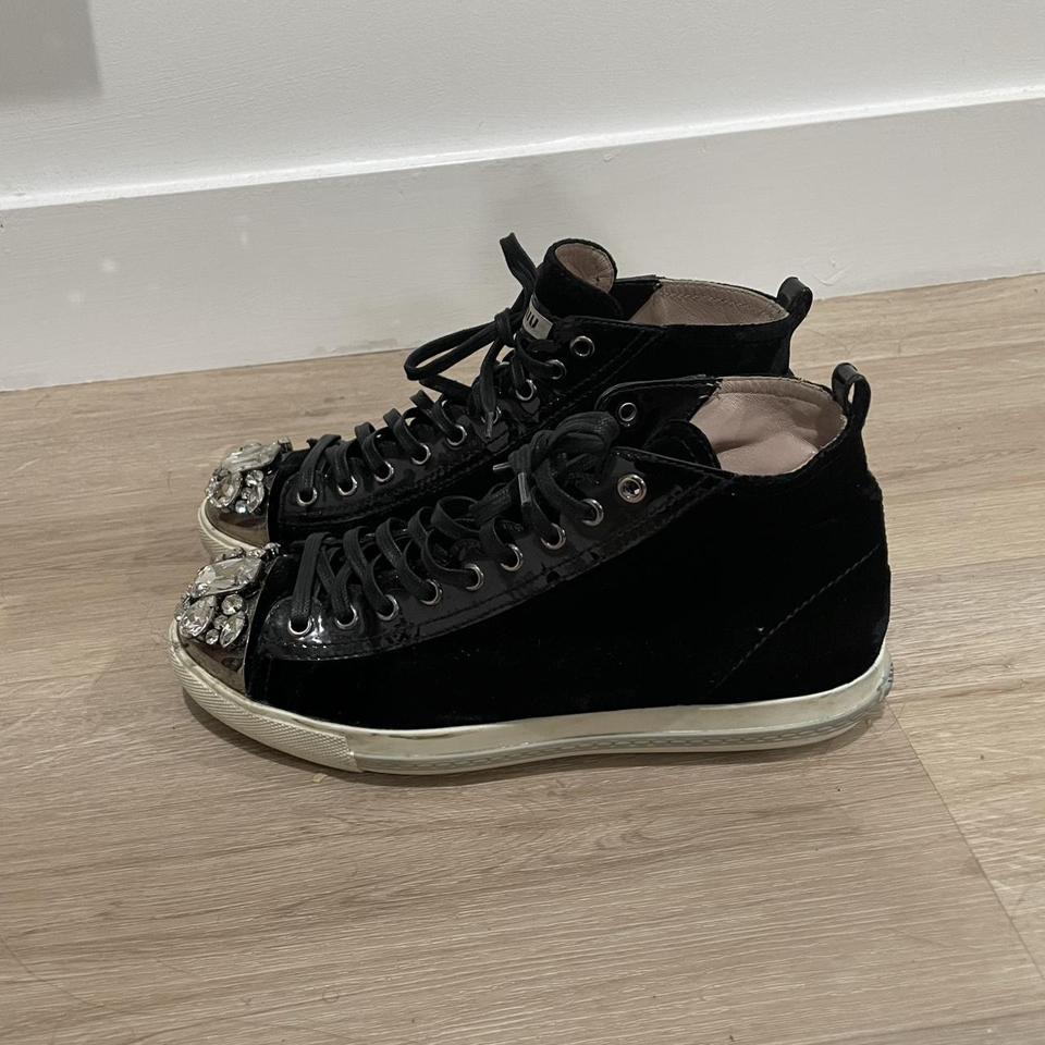 Crystal embellished miu miu sneakers #miumiu #sneaker | Depop