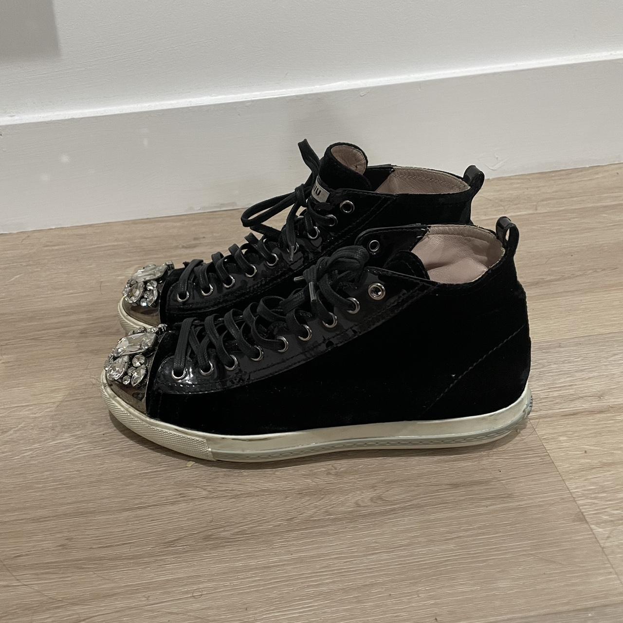 Crystal embellished miu miu sneakers #miumiu #sneaker | Depop