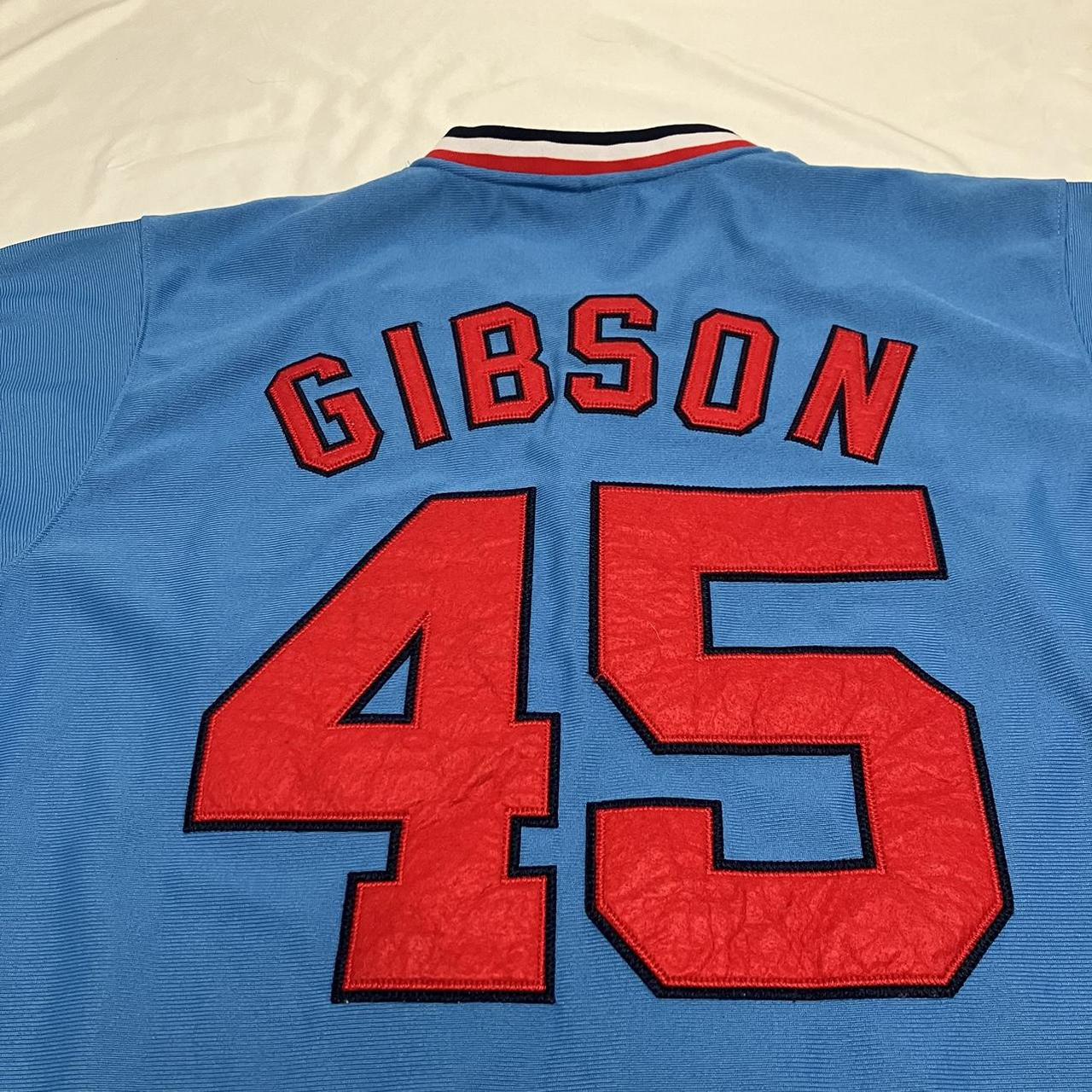 Majestic St. Louis Cardinals #45 Bob Gibson Shirt Mens Large Powder Blue