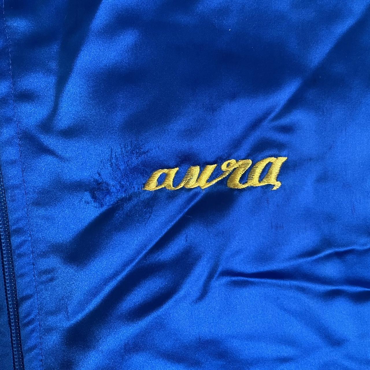 80s/90s vintage Korean embroidered blue satin | Depop