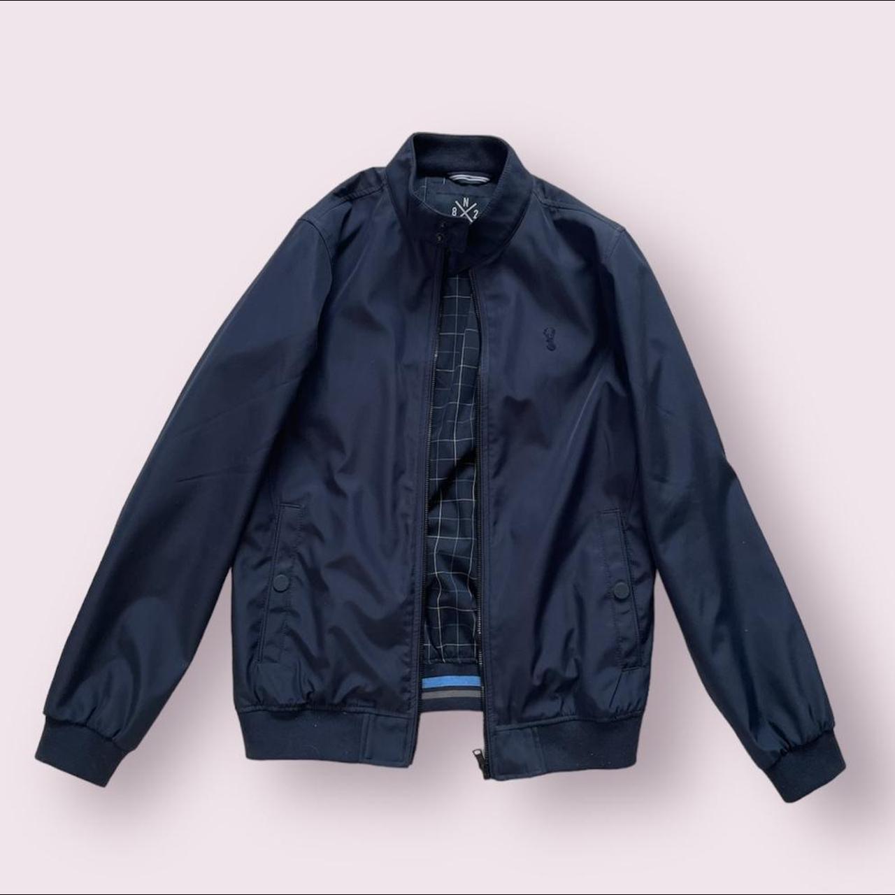 Navy Bomber jacket Tartan lining Size S Brand new... Depop