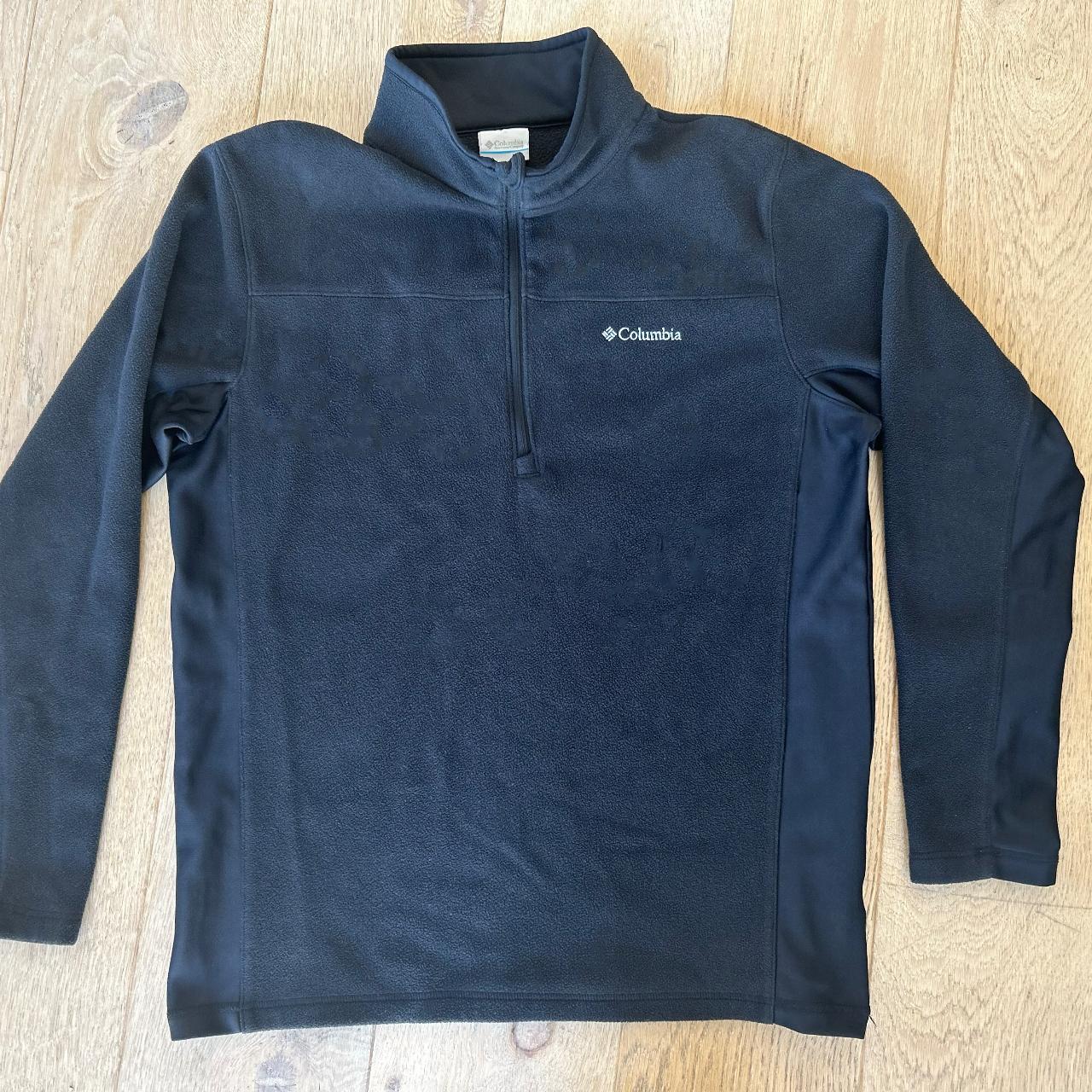 COLUMBIA Men's Black Fleece ½ Zip Pullover Jumper... - Depop