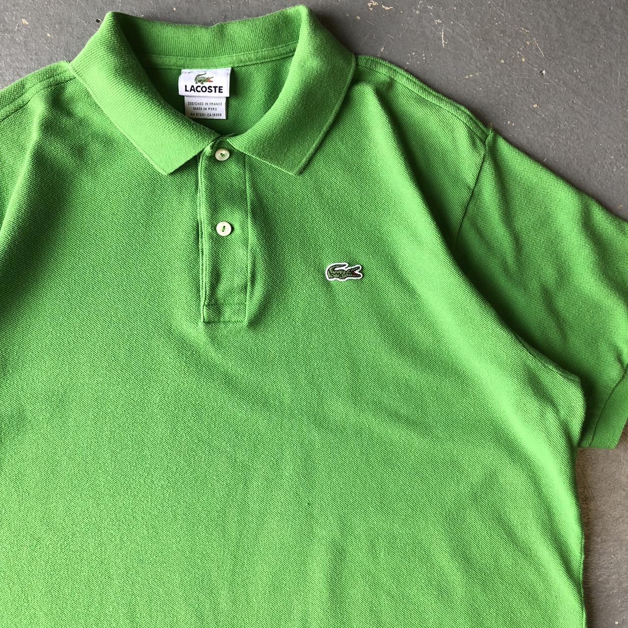 Lacoste Men's Green and White Polo-shirts | Depop