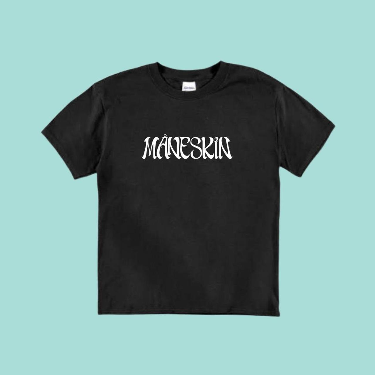 Handmade Maneskin baby doll t-shirt. Black shirt,... - Depop