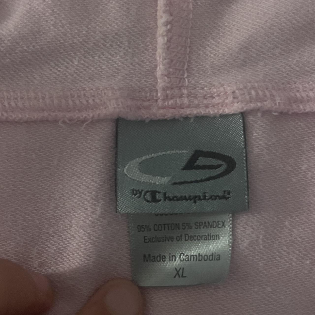 baby pink champion zip up 💅 - it states XL but fits... - Depop