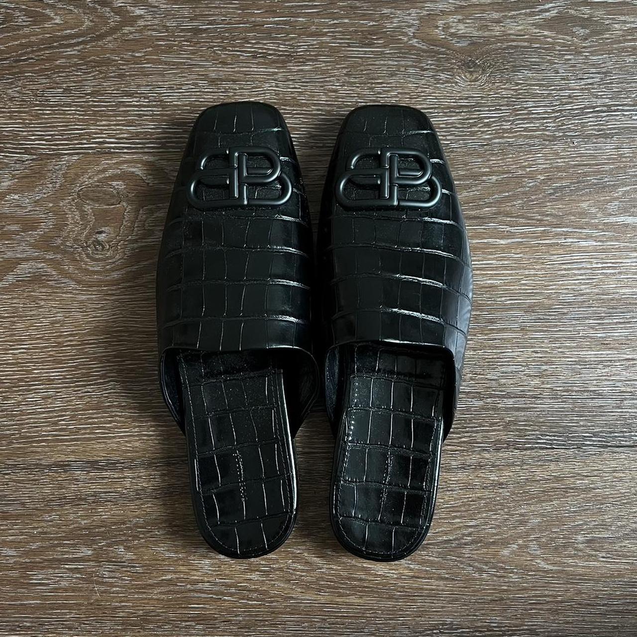 Leather Slides Balenciaga Crocodile Slides Women's Pool Crocs