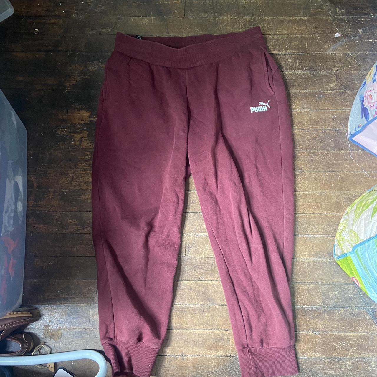 Puma size L Maroon Burgandy Red jogger sweatpants