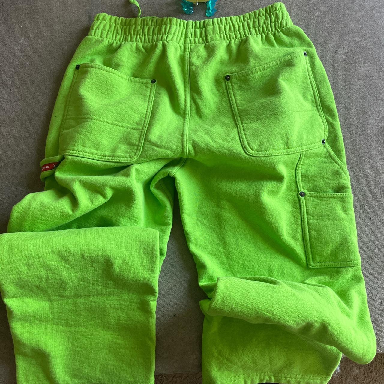 Supreme double knee painter sweatpants like green... - Depop