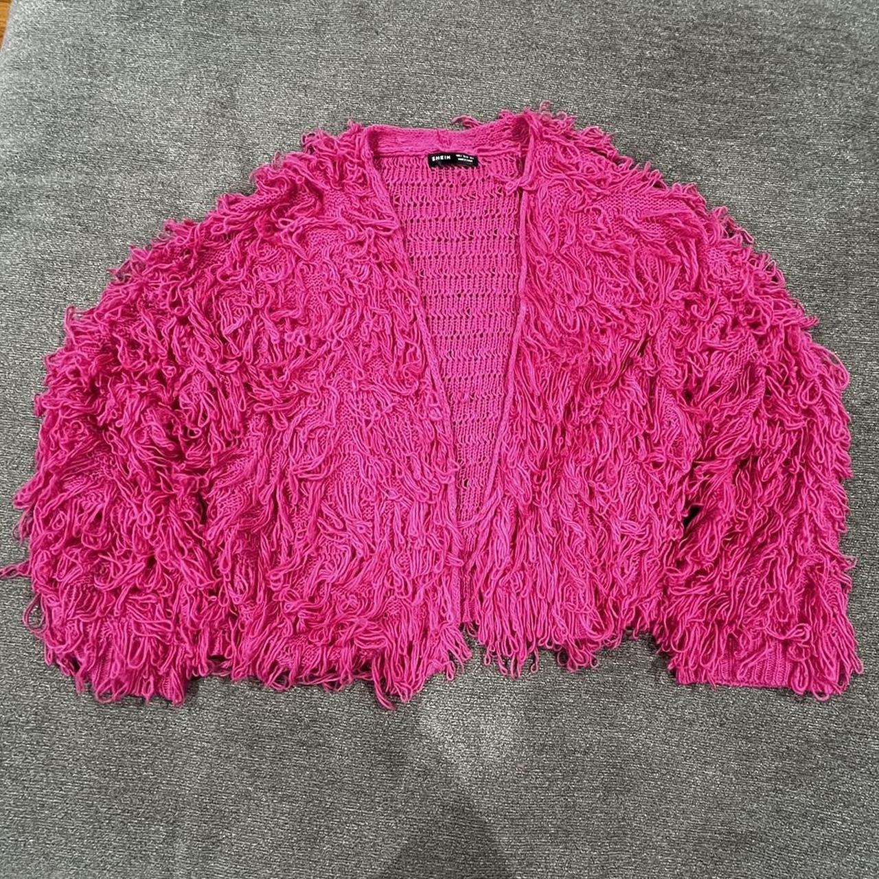 Shaggy Knit Cardigan Never Worn EU: 36 US: 4 - Depop