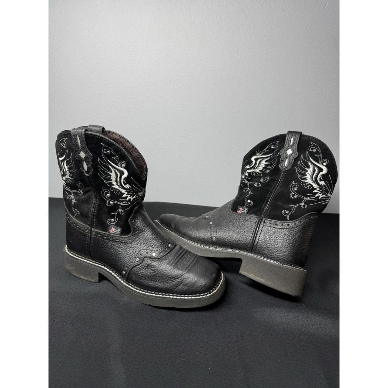 Women's Boots - Black - US 8 – Justin Women's 8 B Black Deercow Leather …