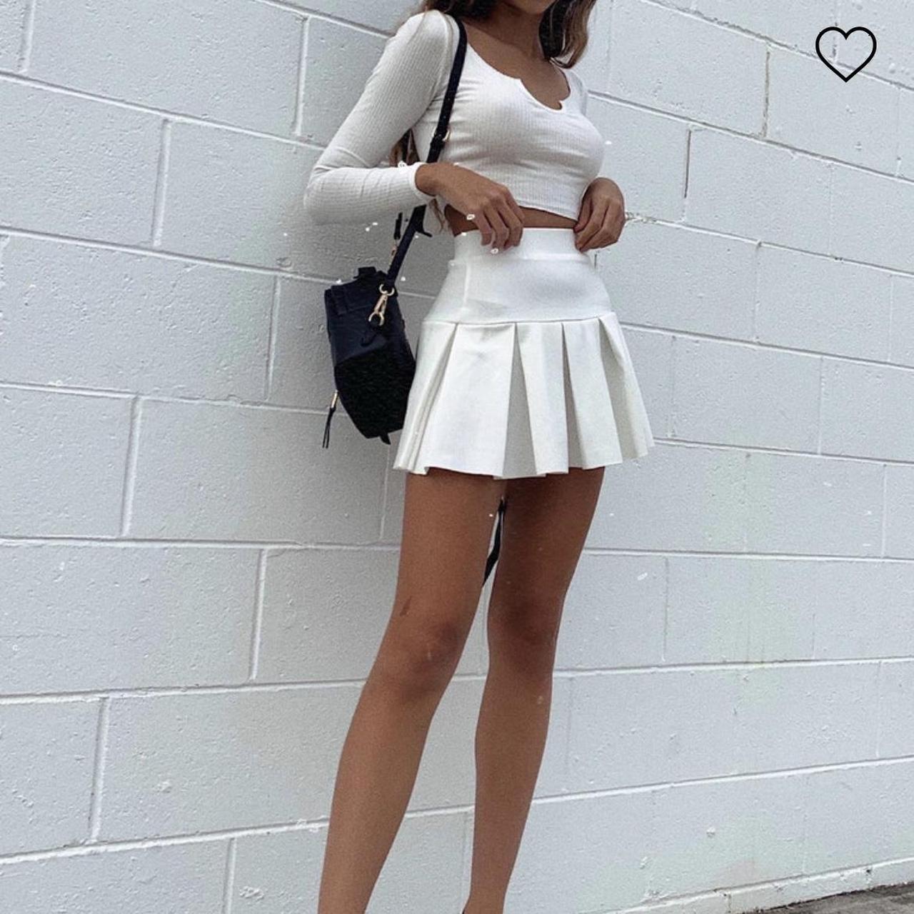 Princess Polly Women's Mini Skirt White S – Rescue Me Pleat