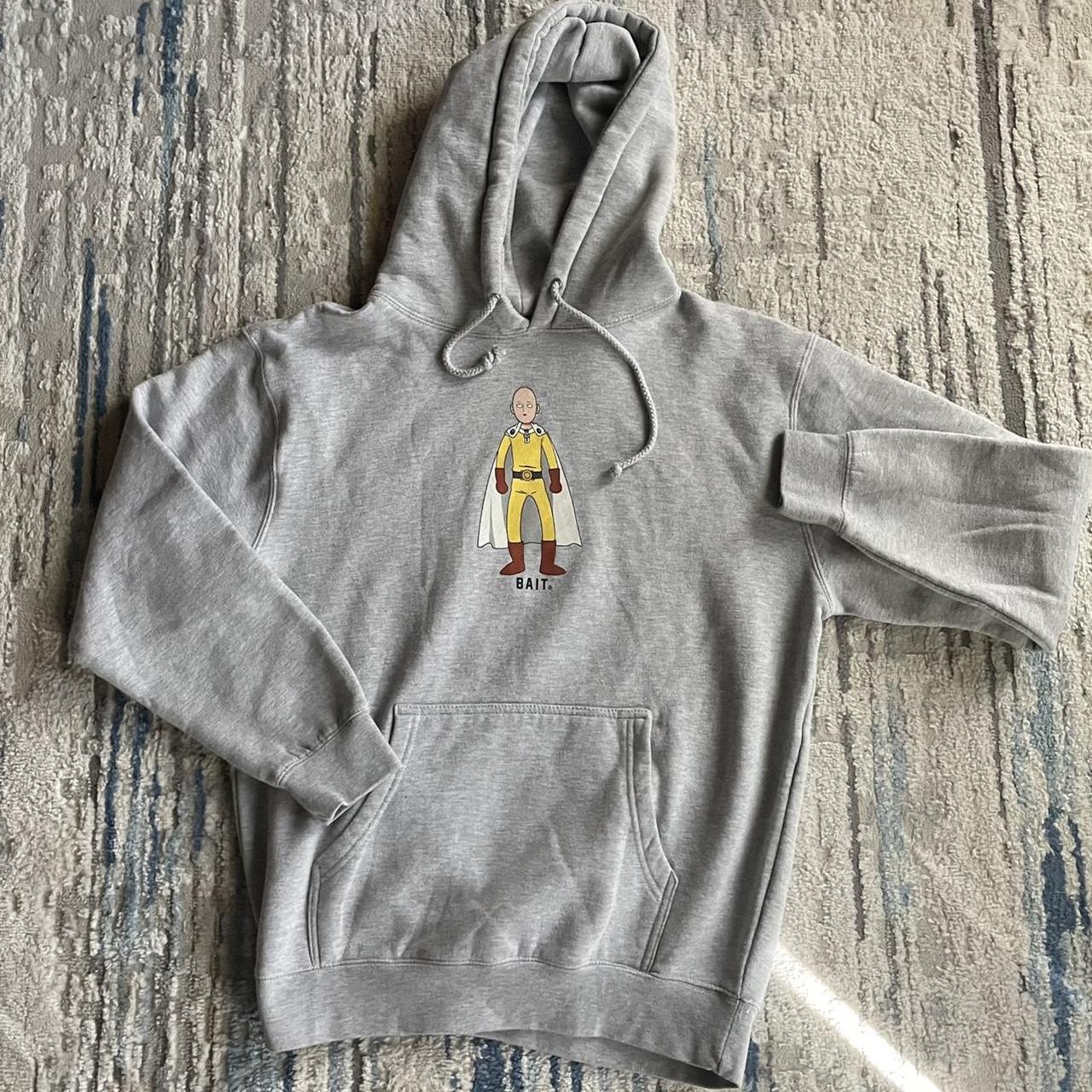 Bait One Punch Man Grey Heather Hoodie Size... - Depop