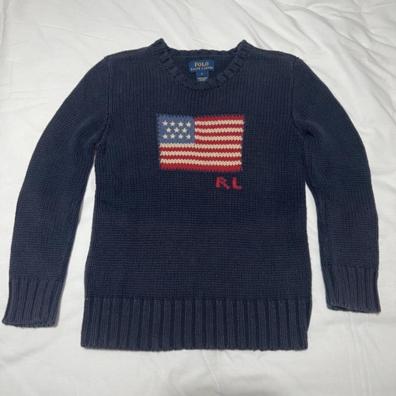 Ralph Lauren Knitted American Flag Crew Neck Sweater... - Depop