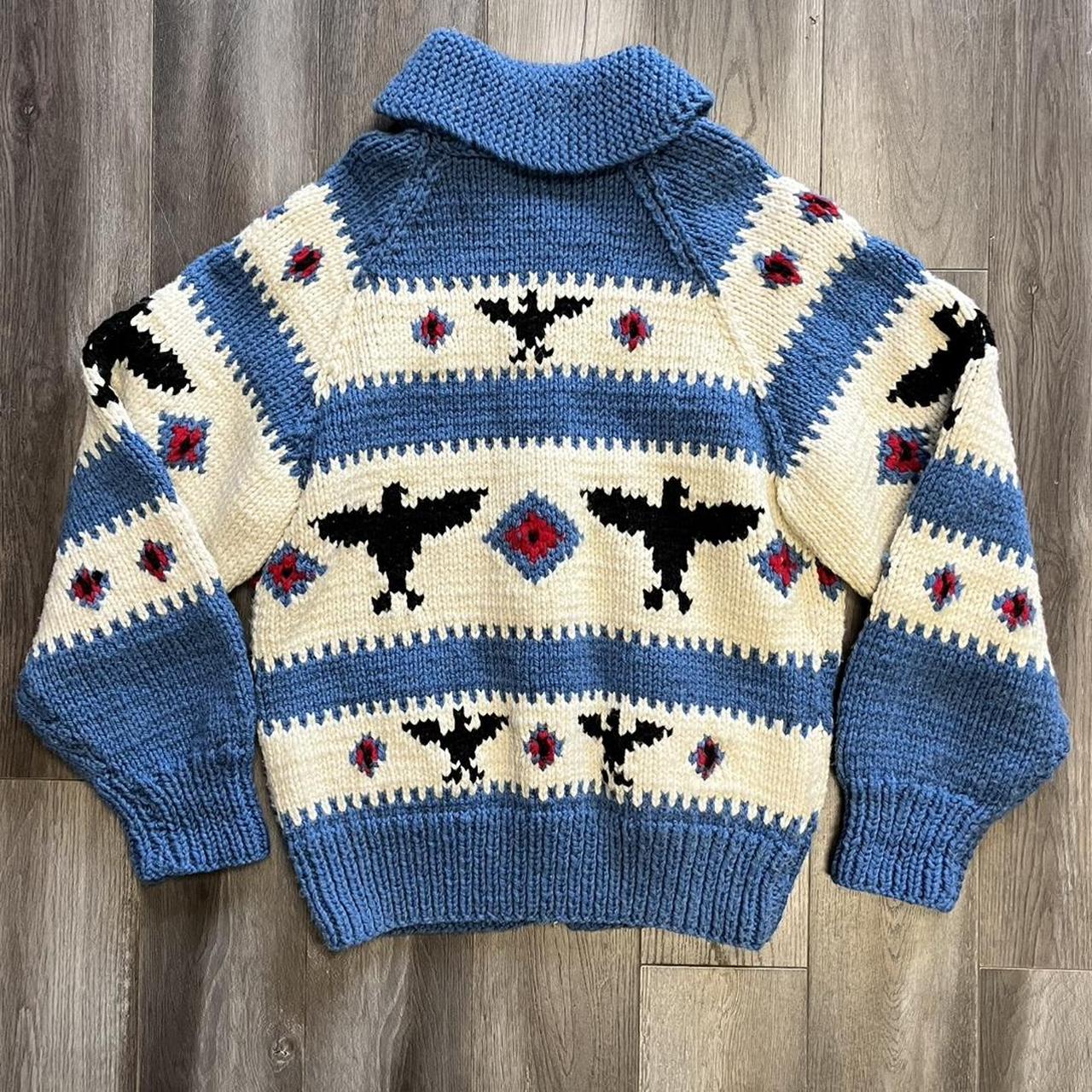 Vintage 70s/80s Handknit Cowichan Sweater Super... - Depop