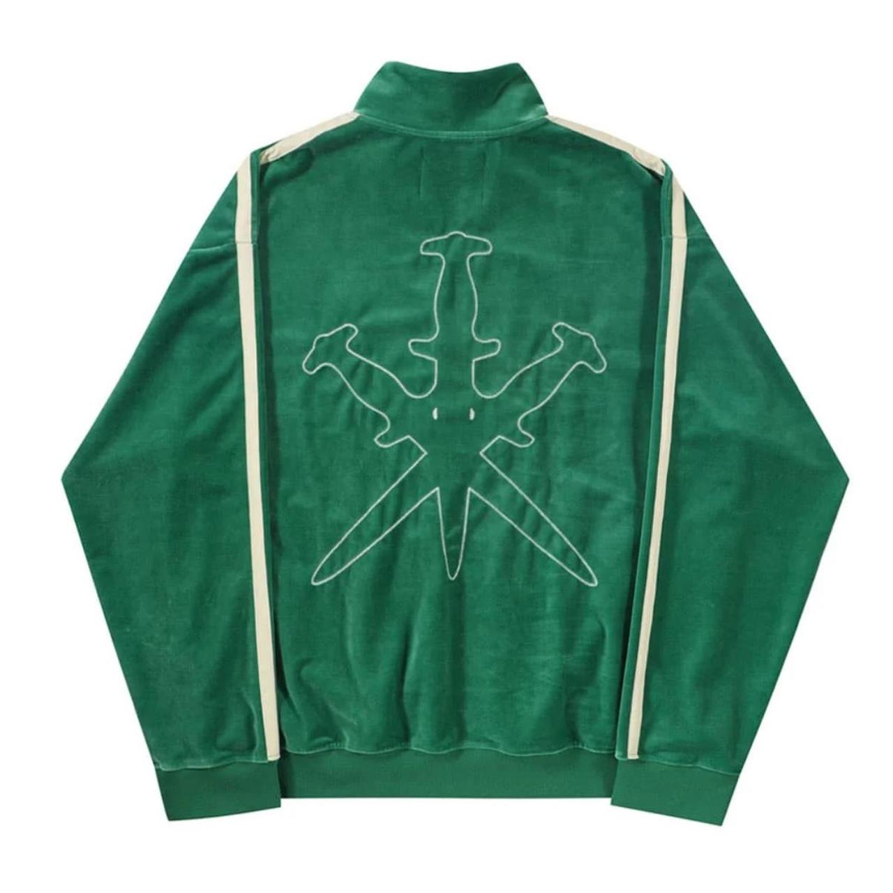 Unknown London green velour track jacket. Size xs | Depop Unknown London green velour track jacket. Size xs | Depop