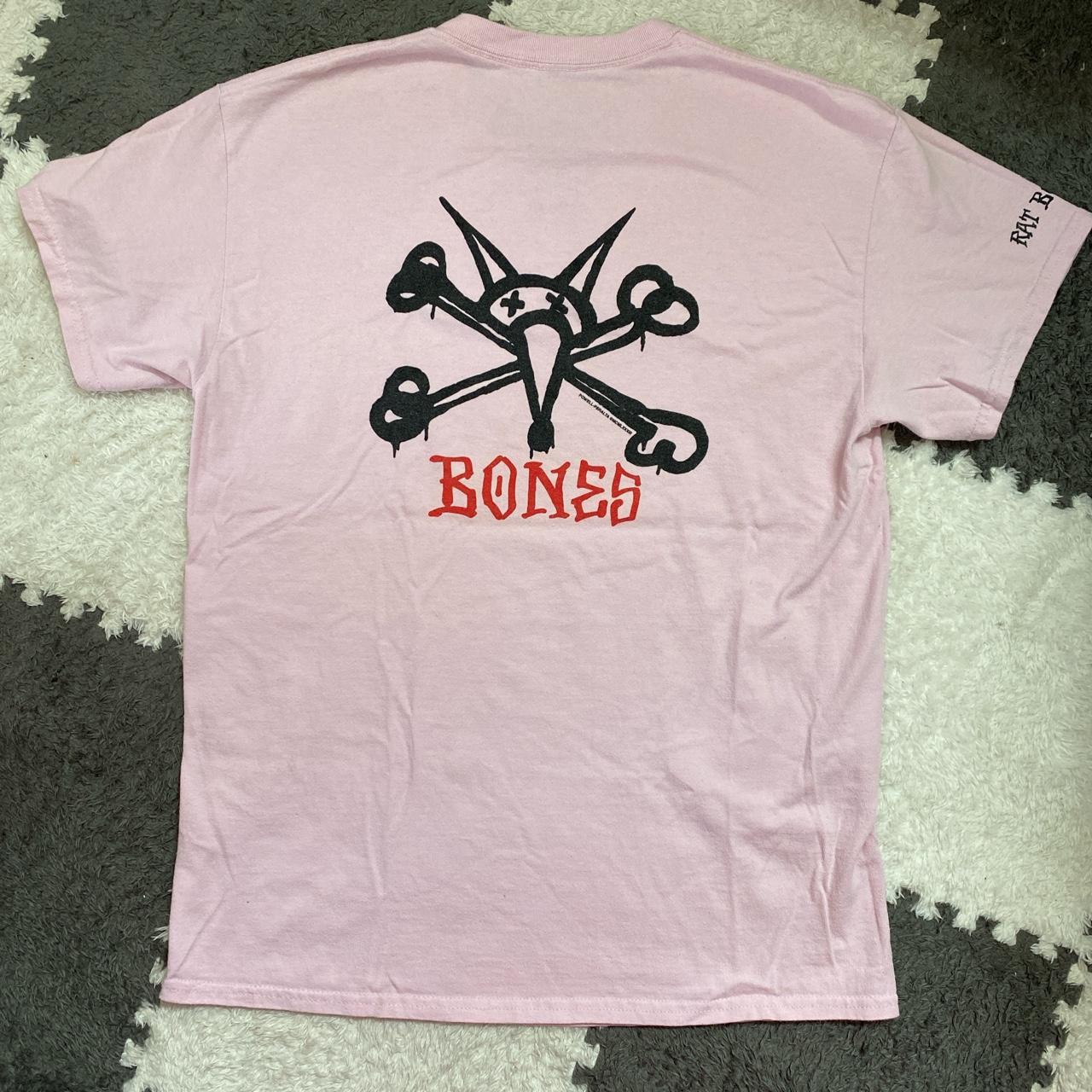 Powell Peralta Bones pink T shirt. Light stains...