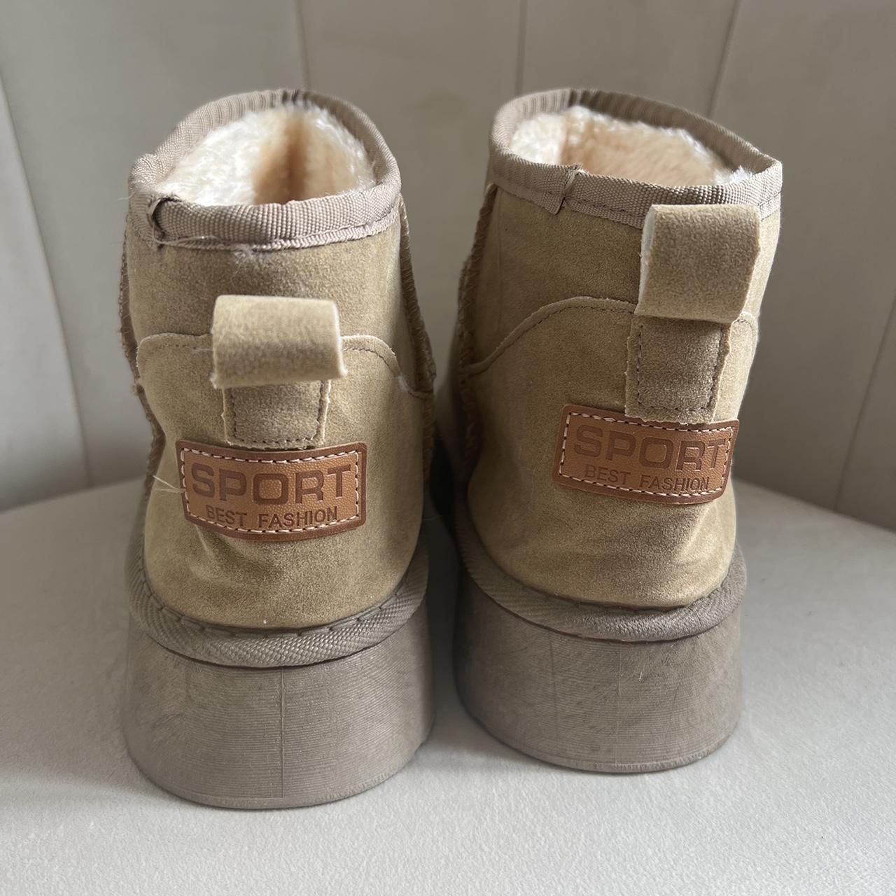 Brand New Ugg Lookalike boots Size 5 Beige - Depop