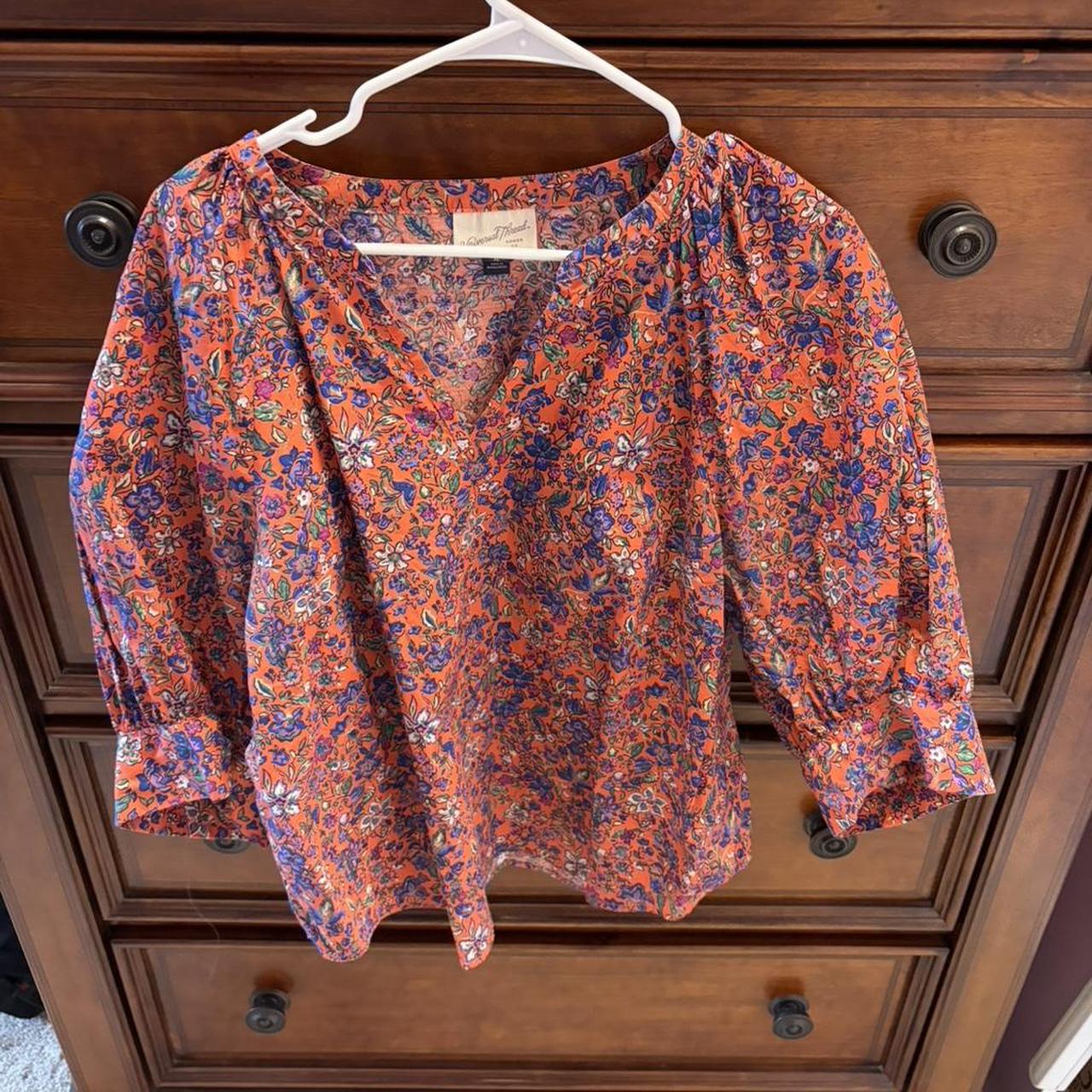 Universal Thread Women's Blouse - Multi/Orange - … - image 1