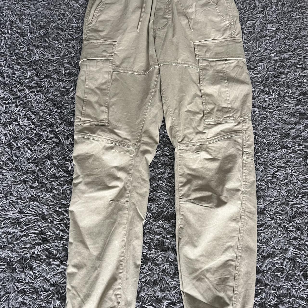 Beige cuffed cargo trousers Worn once Size... - Depop