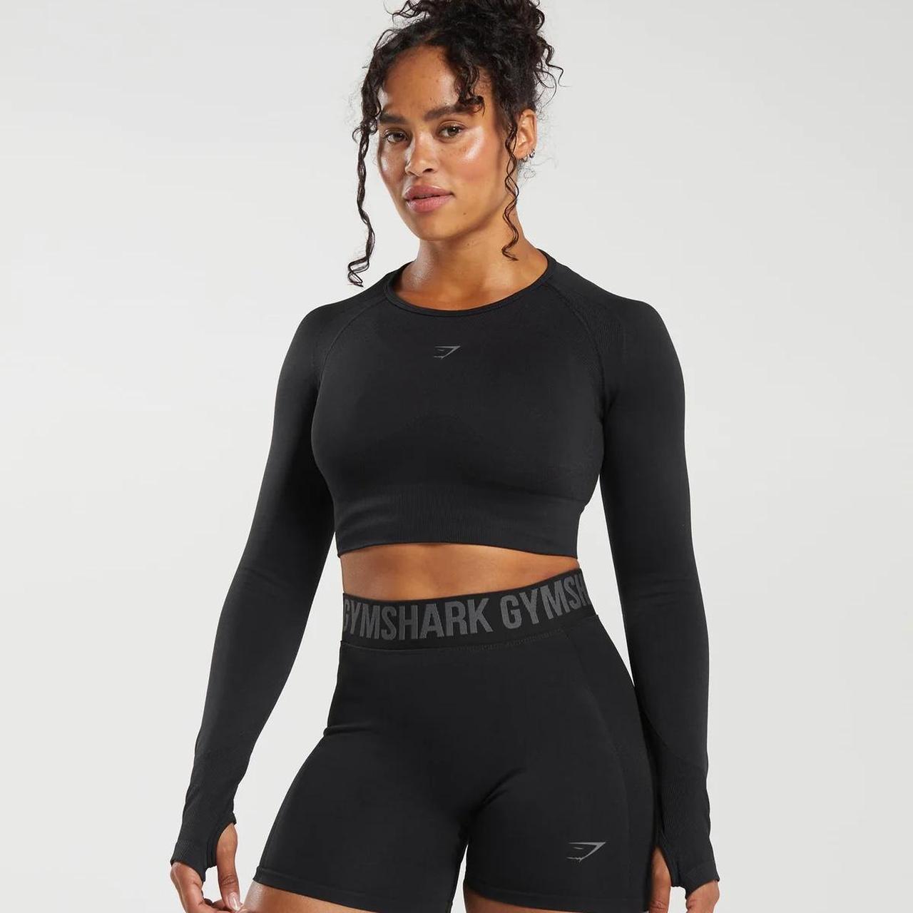 Gymshark long sleeve cropped workout top Never - Depop