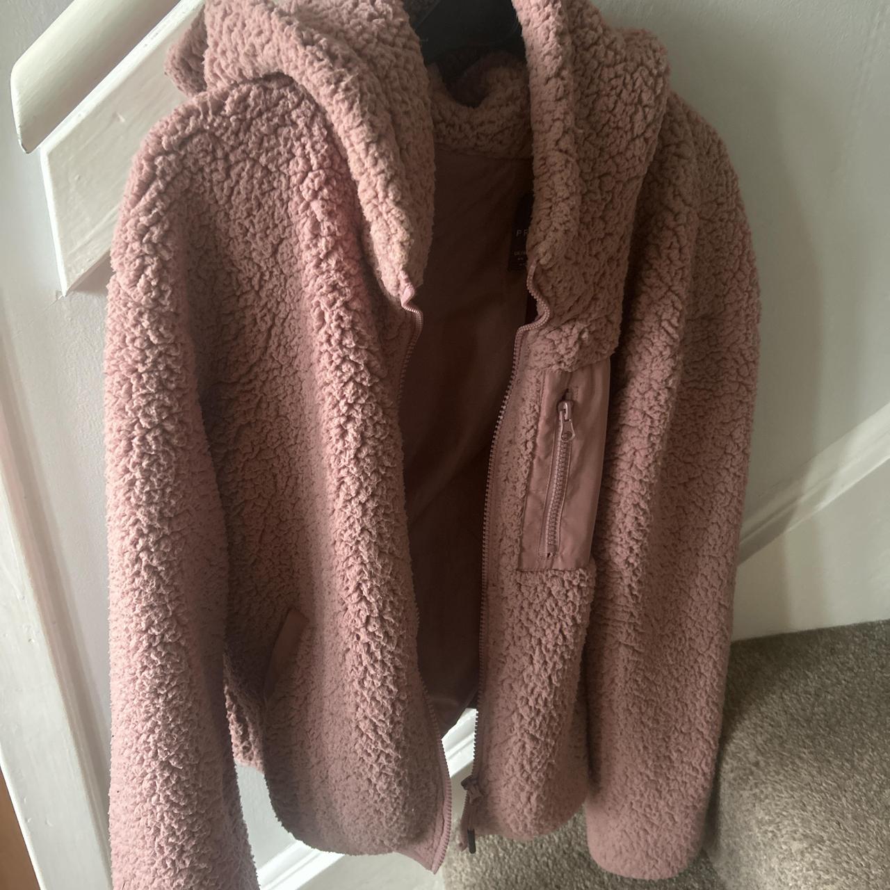 xxs womens primark pink teddy jacket barely worn