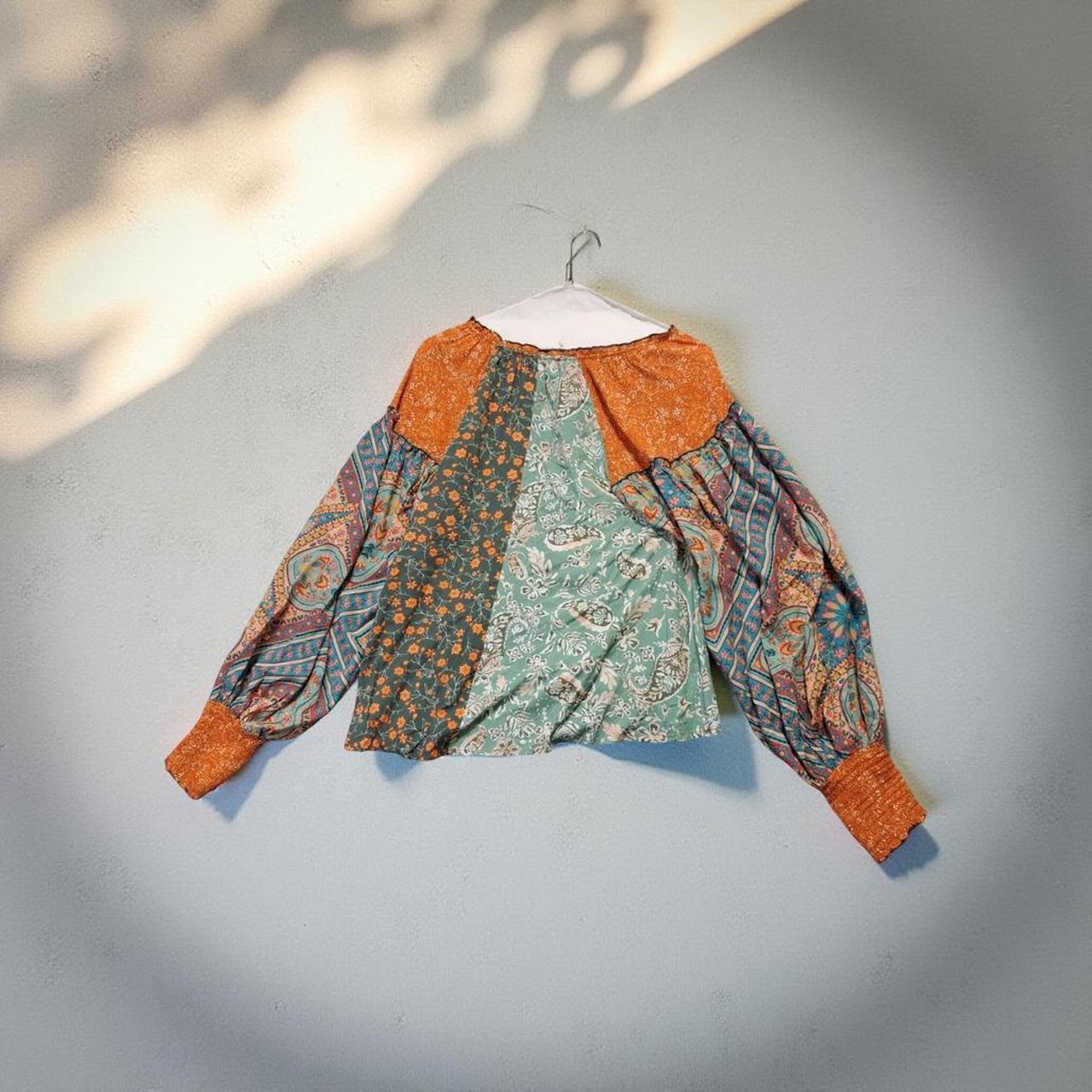 Women's Blouse - Multi/Orange - S – Boho patchwor… - image 1