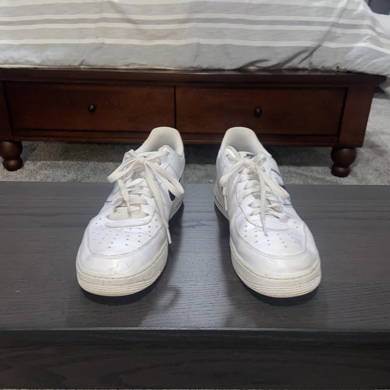 Creased white sales air forces