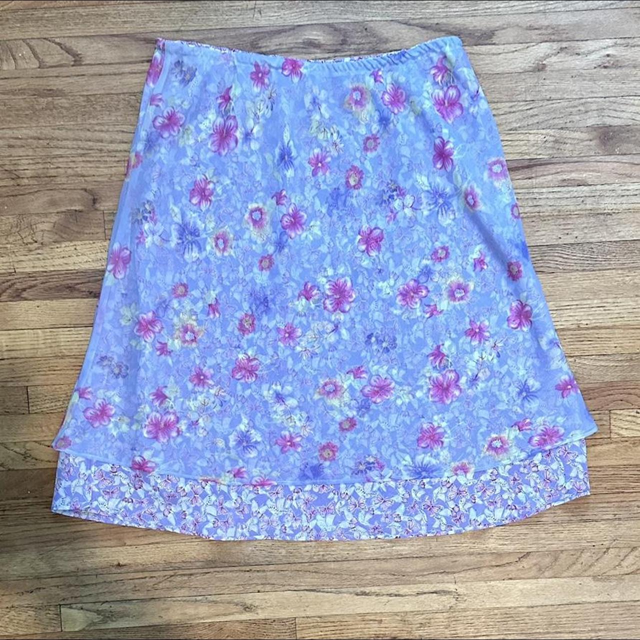 Notations Women's Pink and Purple Skirt | Depop