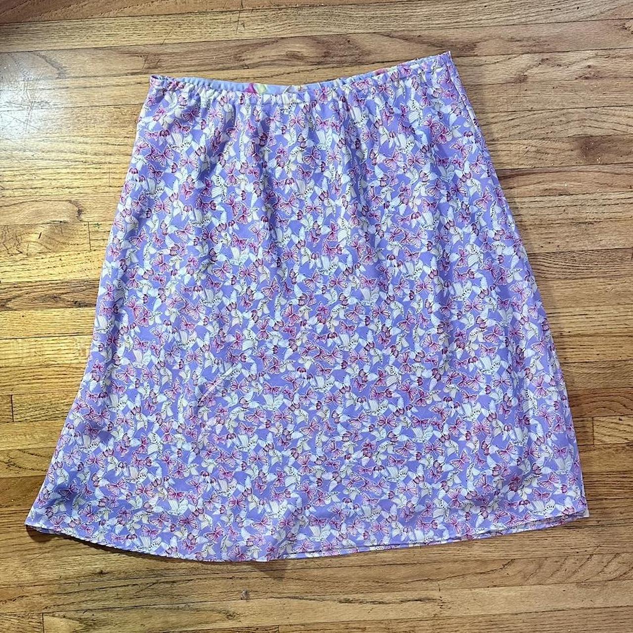 Notations Women's Pink and Purple Skirt | Depop